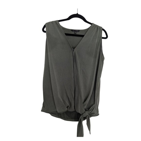 Banana Republic Tops - Banana Republic Sleeveless Wrap-Front Blouse (Olive/Gray-Green, Size M)